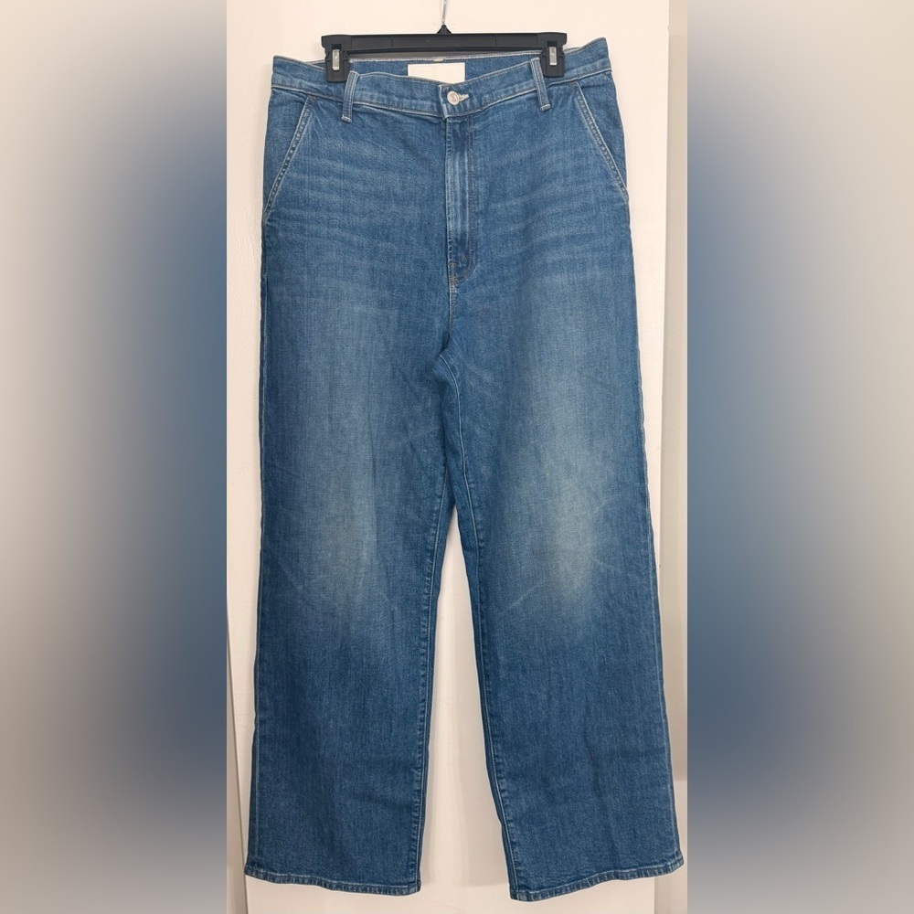 MOTHER Superior High Waisted Spinner Prep Skimp Flash Back Blue Size 33 - Picture 4 of 13